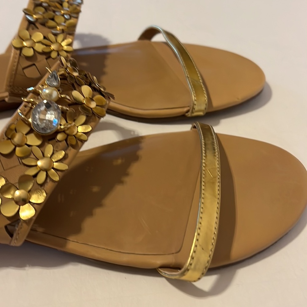 Kate Spade Flower Bug Embellished Leather Sandal 9.5M - Picture 7 of 11